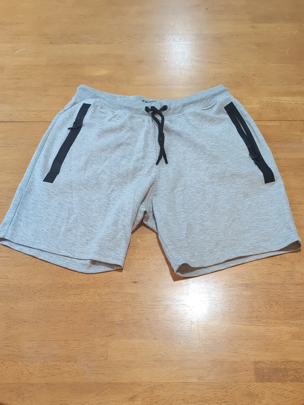 Men's Athletic Drawstring Shorts in Heather Gray with Black Accents